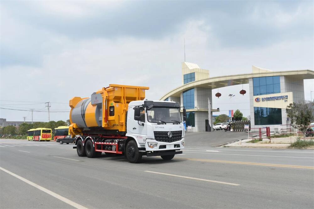 8-12方勾臂垃圾車-國六東風D3大型套臂8-12方勾臂式垃圾車